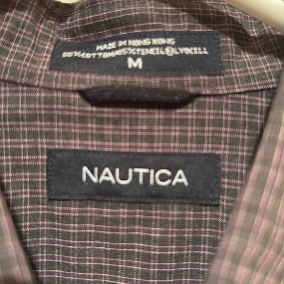 NWT Nautica Windy Charcoal Flannel 55% cotton 45% Tencel pocket shirt Men’s M - Picture 5 of 11